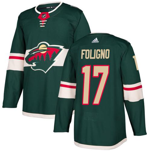 Adidas Wild #17 Marcus Foligno Green Home Authentic Stitched NHL Jersey - Click Image to Close